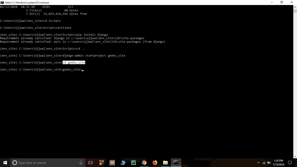 How to install django? 9 geeks site 1 rathank.appzoneit.com