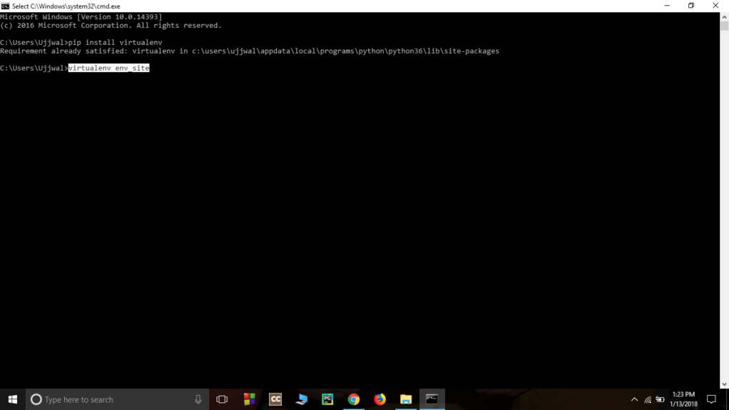 How to install django? 3 set vertualen rathank.appzoneit.com